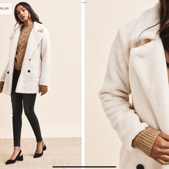 Dynamite Teddy Sherpa Coat Jacket Size XS - Picture 1 of 8